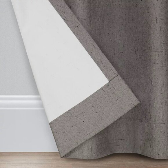 Eclipse Windsor Blackout Smoke Gray Single Grommet Curtain Panel 42" x 63" - Picture 5 of 9